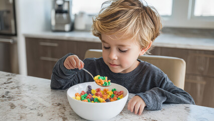 Child Eating Cereal
