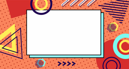 Abstract background templates with retro geometric design 