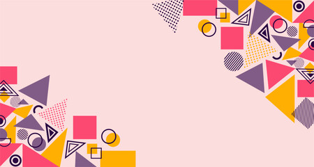 Memphis design background. Abstract memphis background. Geometric elements in memphis background