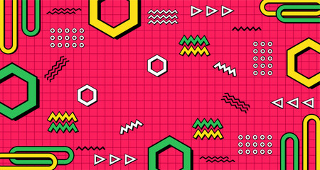 Abstract modern geometric memphis background