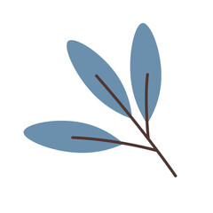 Elegant winter botanical border in modern flat illustration style, ideal for holiday cards, labels, and cozy digital designs