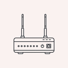 Router with two antennas and indicator lights on a light background.