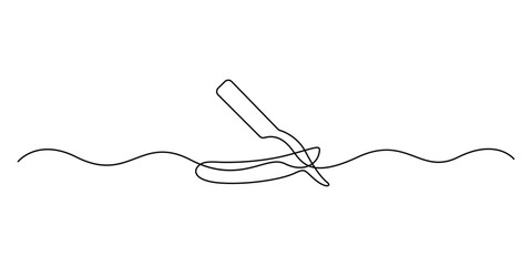 Continuous one line drawing of razor or blade vector illustration