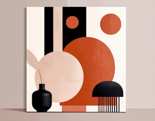 Modern Abstract Geometry in Earth Tones. Generated image