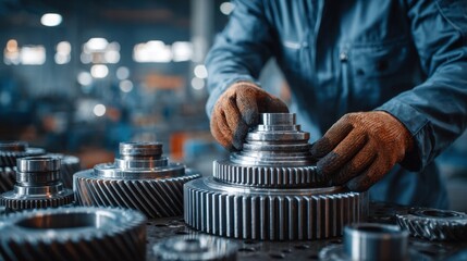 Mechanical engineer using specialized instruments to measure torque and wear focusing on reliability assessments of complex gear components.
