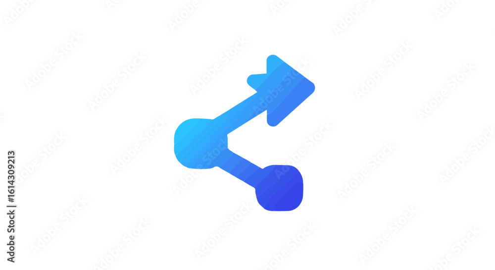 Poster interface icon directional arrow diagram icon for navigation and connection, two way arrow with node