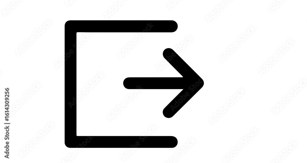 Poster interface icon exit icon vector illustration for sign out and leave application symbol and logout in