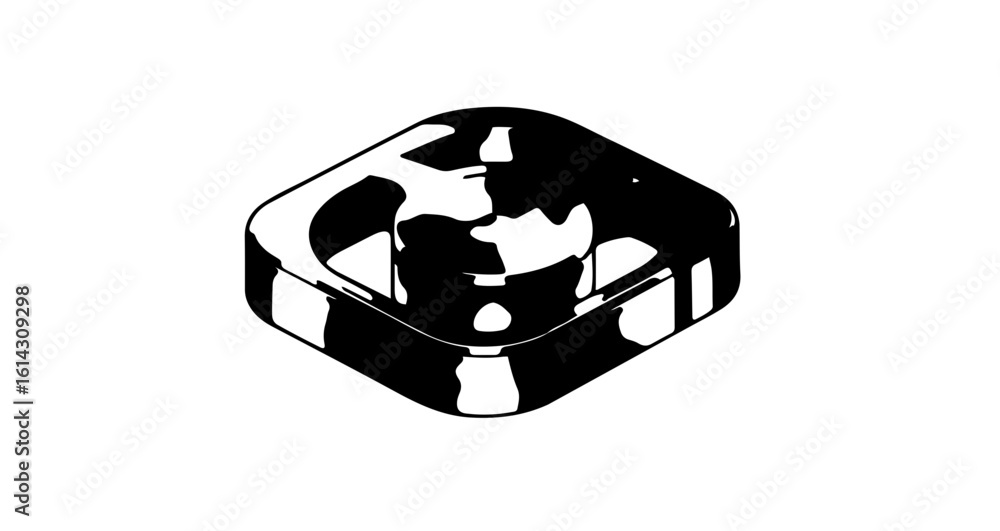 Poster interface icon isometric square box container vector illustration for product packaging and branding