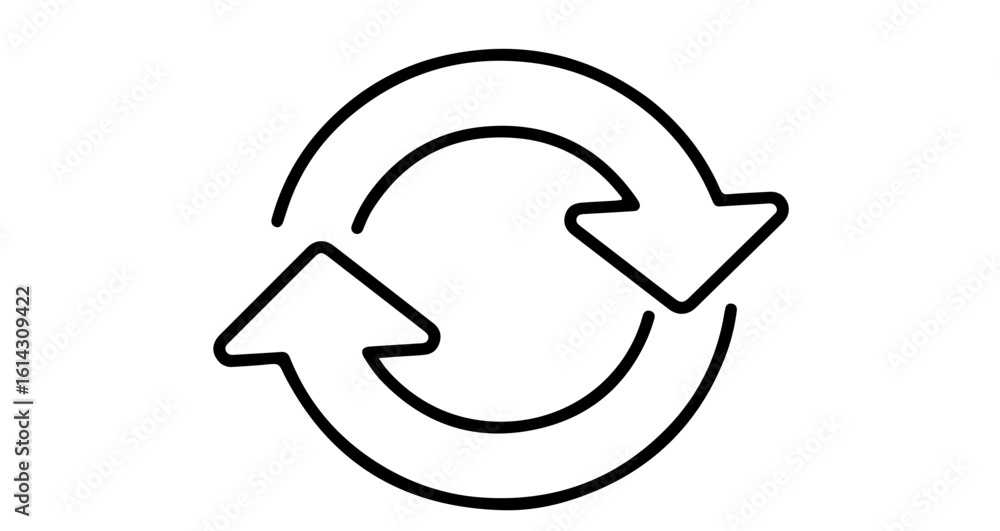 Poster interface icon find simple doodle drawing of circular arrow icon for refresh reload repeat sync proc