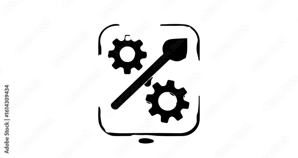 Poster interface icon mobile app development settings configuration icon for application maintenance and op