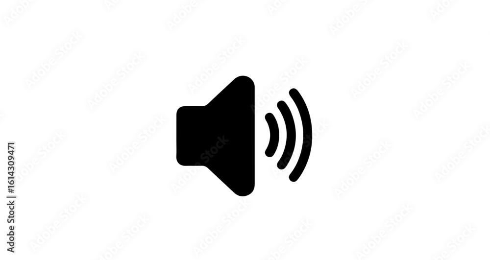 Poster interface icon sound volume icon vector graphic for audio settings and multimedia applications and u