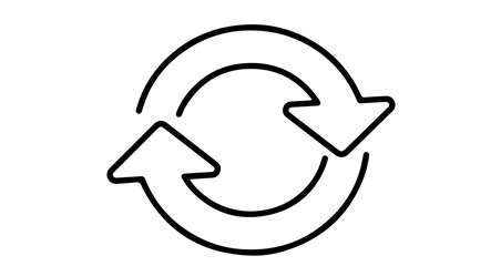 Fototapeta premium Interface icon find simple doodle drawing of circular arrow icon for refresh reload repeat sync process vector graphic vector