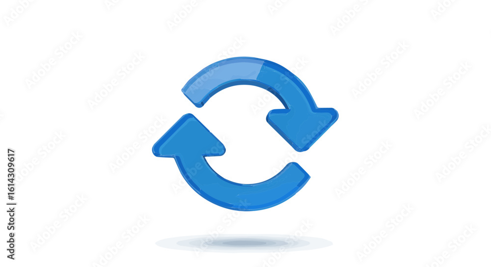 Poster interface icon blue refresh icon vector download for website update and reload symbol graphic design