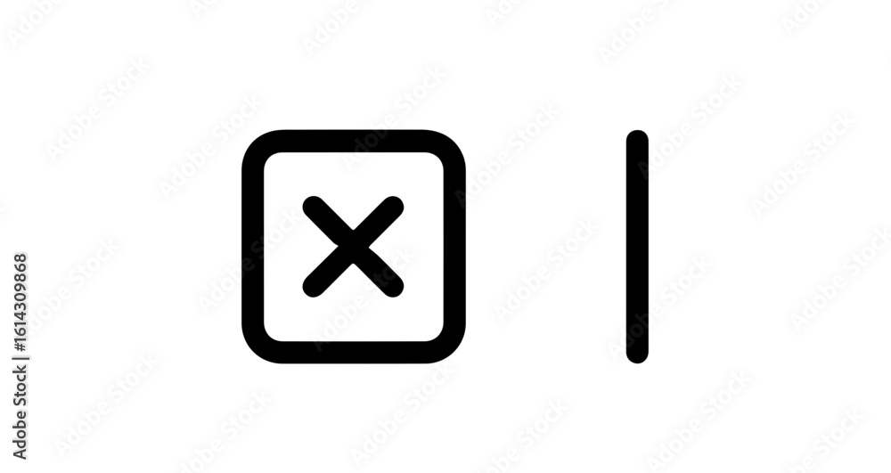 Poster interface icon check box with x mark and line icon vector illustration symbol for ui ux design and m