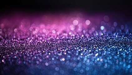 Abstract Glittering Bokeh Background with Pink and Blue Gradient