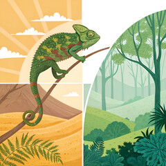 green lizard on the tree