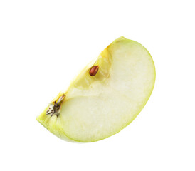 Piece of fresh apple isolated on white