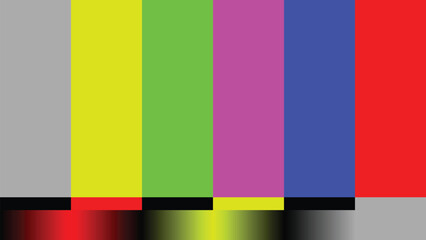 TV loses signal. Test card of colored stripes. Vector illustration