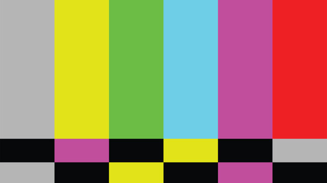 TV loses signal. tv test screen pattern for television calibration no text. vector illustration