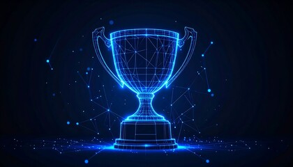 Digital trophy, glowing lines