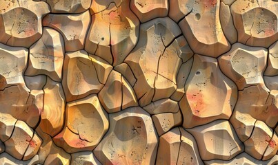 Fototapeta premium Detailed rock texture displaying earthy brown and beige surface patterns