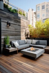 Modern urban patio with fire pit (2)