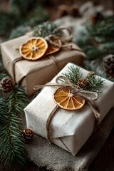 Christmas concept gift box package design