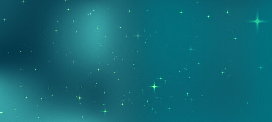 Starry night sky with shimmering green and blue hues, creating a tranquil cosmic atmosphere