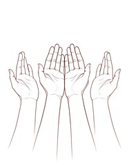 Hands raised in prayer