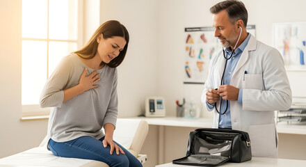 Obraz premium Doctor Consulting Patient in Clinic