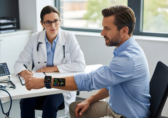 Doctor Consulting Patient in Clinic