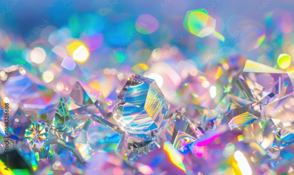Poster sparkling gems a symphony of light and color in abstract still life composition