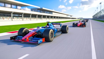 Formula race cars on track