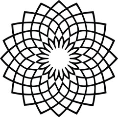 Obraz premium Intricate geometric mandala pattern with repeating petal shapes.