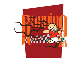doodle pop art running background vector design
