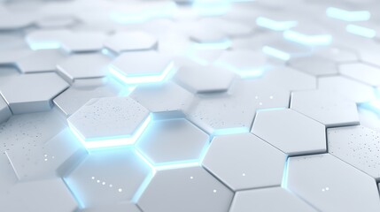Abstract Hexagon Pattern with Glowing Edges Futuristic Design