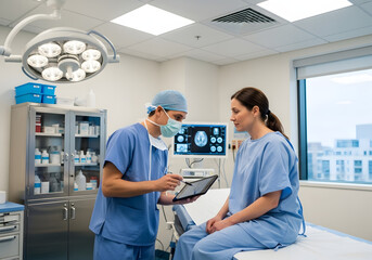 Doctor Consulting Patient in Clinic