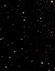 Golden glitter on black background