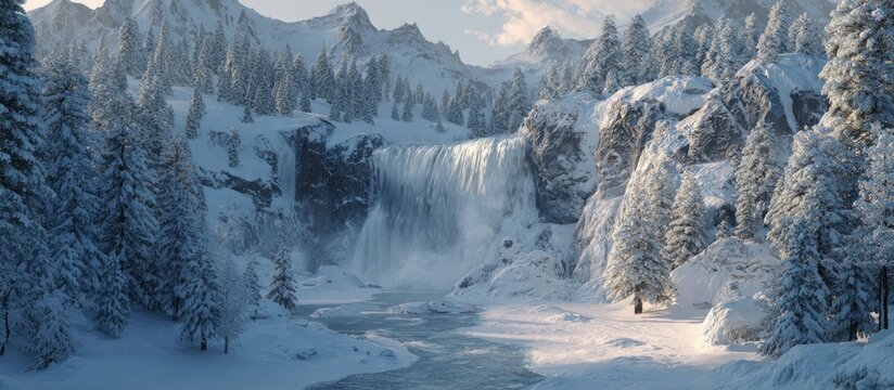 Frozen Waterfall Paradise: A Winter Wonderland