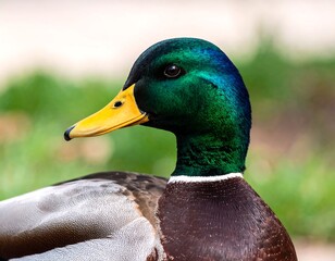 Close-up of a mallard duck's head and neck (1)
