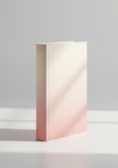 Blush Pink Book Mockup: Minimalist, Elegant, Soft Light, Gradient Cover, Blank Spine, Studio Shot
