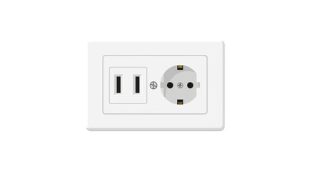 Dual Outlet Design: A Combination of Power Receptacles for Diverse Energy Needs, Showcasing Electrical Connectivity Options and Socket Versatility