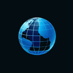 blue globe on blue background