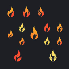 fire flames set