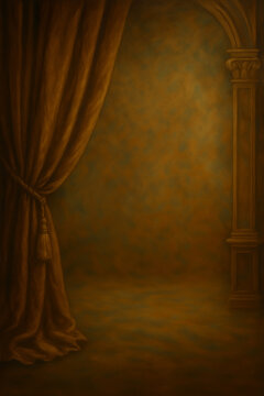 background studio curtain column vintage texture