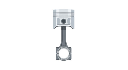 Detailed Engine Piston and Connecting Rod Illustration on White Background offering a technical diagram design displaying the components of the