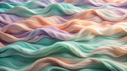Abstract Pastel Wave Pattern Serene, Flowing Hues of Soft Peach, Lavender, and Mint Green
