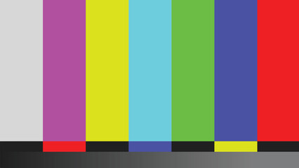 TV loses signal. TV Screen Test. retro television test pattern. 