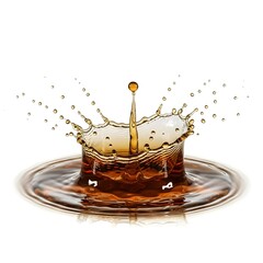 Amber liquid splash crown formation with droplets image
