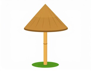 Stylized Asian Conical Hat, Traditional Design Element Isolated Illustration
